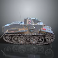Vintage Military Vehicle Tank Model With Metallic Texture Tracks Turret Number 2 And Cross Symbol