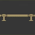 Golden Decorative Furniture Hardware Tool With Twisted Design And Ornate End Details