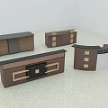 Modern Wooden Reception Desks Curved And Rectangular Designs With Storage Compartments And Panels