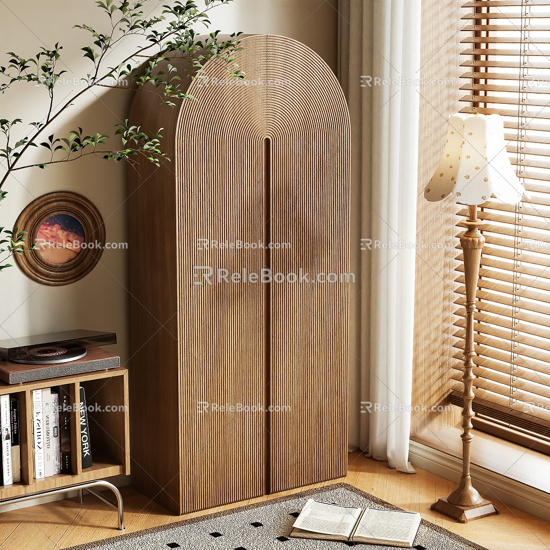 High Cabinet Wardrobe Decorative Cabinet 3d model