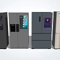 Modern Smart Refrigerators With Digital Screens Sleek Designs And Multiple Color Options 3d model