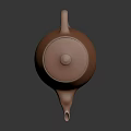 Minimalist Terracotta Clay Teapot With Smooth Surface Curved Spout And Lid For Tea Ceremony