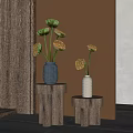 Stylish Ceramic Vases With Lotus Pods And Green Leaves For Modern Interior Decor