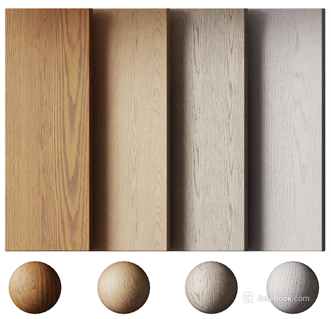 Wood And Stone Material Samples Featuring Natural Textures And Color Tones 3d model 