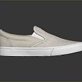 Beige Slip On Shoes With Woven Upper And White Sole Simple Design