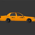 Yellow NYC Taxi Vehicle With Classic Design And Roof Sign Exterior