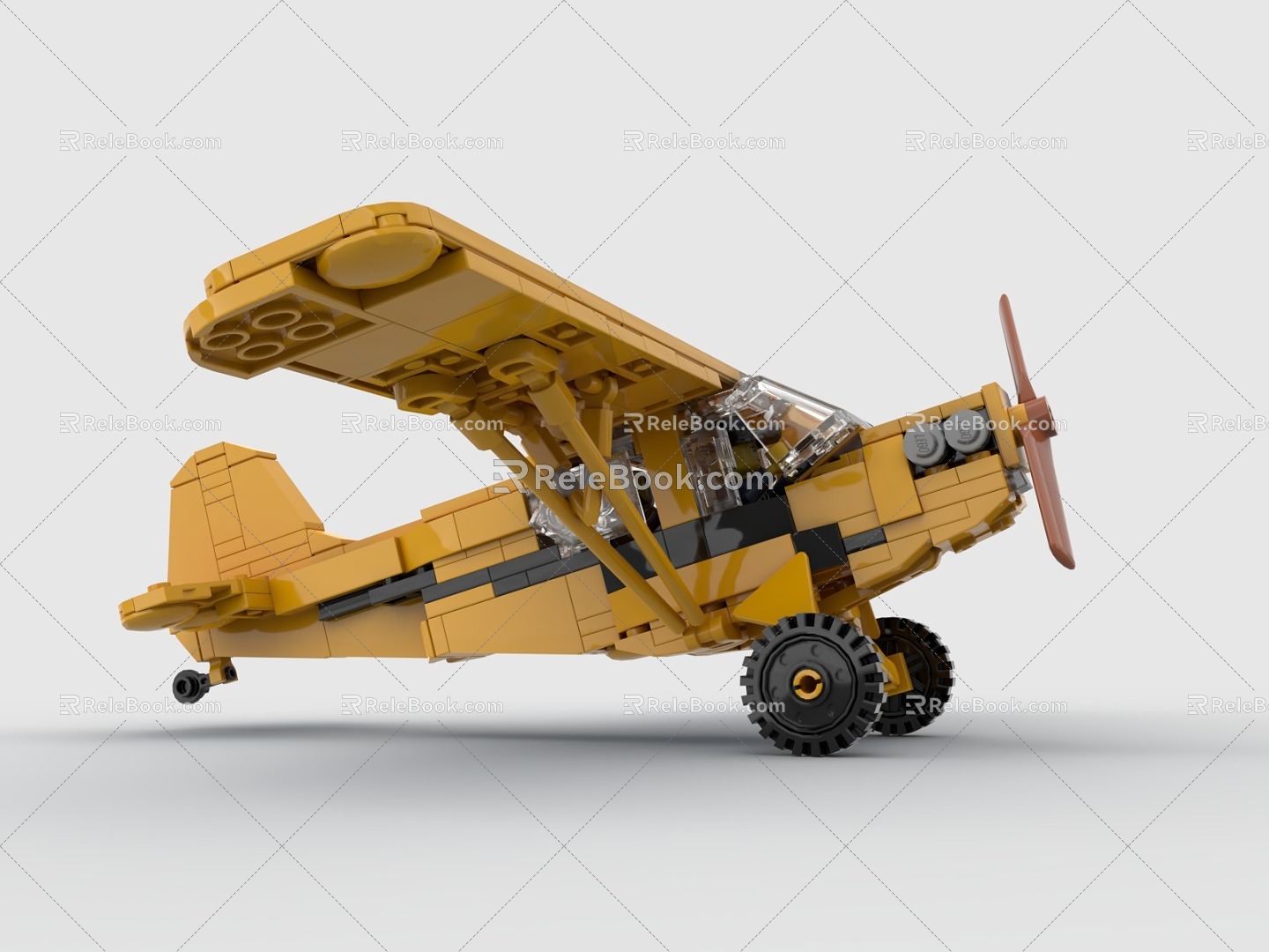 Lego toy plane propeller plane 3d model