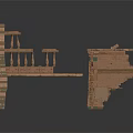 Ancient Historical Architecture Ruins With Broken Steps Railings And Damaged Walls