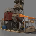 Container Building With Solar Panels Mountaineer Foods Stall And Wooden Crates