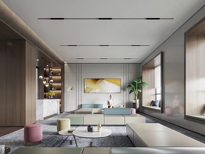 Reception Room Modern Leisure Area 3d model