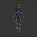 Human Anatomy 3D Model With Red Blue Vessels And Skeletal Structure Visualization