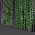 Modern Room Divider Design With Grid Pattern And Black Finish 3d model