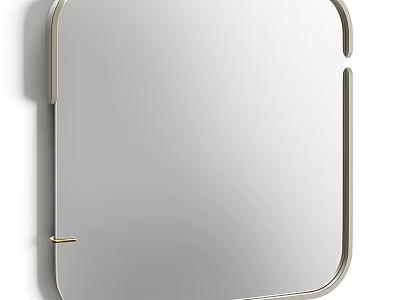 Modern Wall Mounted Mirror With Sleek Silver Metal Frame And Contemporary Design 3d model