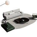 Modern Sofa Combination Sofa Coffee Table Chair 3d model