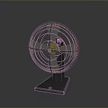 Vintage Electric Fan With Metal Cage Design And Stable Stand Base