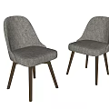 Modern Gray Upholstered Dining Chairs With Wooden Legs And Contemporary Design