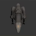Sci Fi Mechanical Creature With Gray Body Orange Details Jointed Legs And Futuristic Design