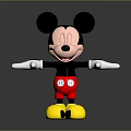 Classic Mickey Mouse Character With Black Ears White Gloves Red Shorts And Yellow Shoes