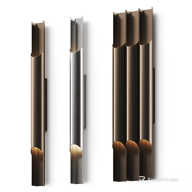 Modern Wall Lamps With Sleek Metal Design And Different Finishes For Home Decor 3d model 