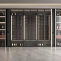Modern Wine Cabinet Design With Glass Doors Wine Bottles Storage And Interior Lighting