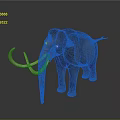 Realistic Mammoth 3D Render With Long Curved Tusks And Gray Background 3d model