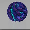 Vibrant Sphere With Crystal Texture And Purple Blue Green Geometric Patterns 3d model