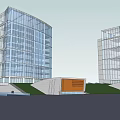 Modern Hotel Building Exterior With Glass Facade Tall Structure And Large Windows