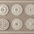 Ceiling Medallions With Various Ornate Decorative Patterns And Classic Styles 3d model