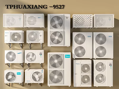 TPHUAXIANG 9527 Air Conditioner Fans Various Models And Styles Display Collection 3d model