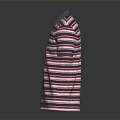 Striped Short Sleeve Collared Polo Shirt With Red White Purple Stripes
