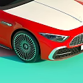 Red And White Two Tone Convertible Sports Car With Sleek Aerodynamic Design And Alloy Wheels