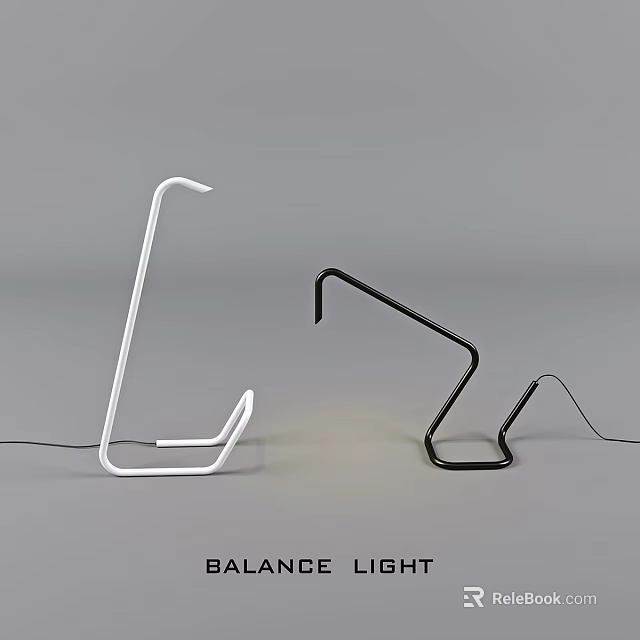 Modern White And Black Table Lamp With Sleek Geometric Lines Minimalist Design 3d model 
