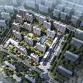 Residential Community Aerial Planning With Modern Buildings Greenery and Central Facilities