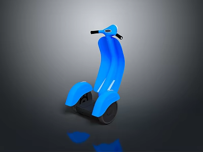 Modern Blue Electric Scooter Design With Sleek Body Black Wheels And Handlebar 3d model