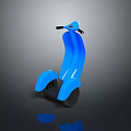 Modern Blue Electric Scooter Design With Sleek Body Black Wheels And Handlebar