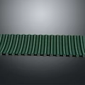 Green Roof Tiles As Architectural Component Neatly Arranged On Gray Gradient Background