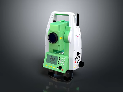 Advanced Green And White Total Station Surveying Instrument With Digital 3d model