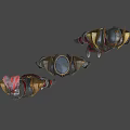 Shiny Metallic Knight Armors Lined Up With Red Feather Cross Symbol And Golden Accents