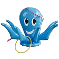 Blue Inflatable Octopus Ring Toss Game With Numbered Tentacles For Kids Outdoor Play