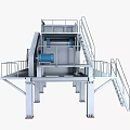 Heavy Duty Industrial Processing Equipment With Multi Level Platforms Metal Frame And Staircases