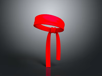 Soft Fabric Red Headband With Knot Design For Stylish Fashion Accessory 3d model