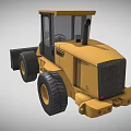 Yellow Heavy Duty Loader With Large Front Bucket And Black Tires Cab