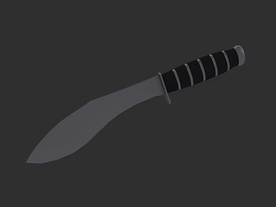 Gray Blade Knife With Black Handle And White Stripes For Tactical Use 3d model