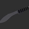 Gray Blade Knife With Black Handle And White Stripes For Tactical Use 3d model