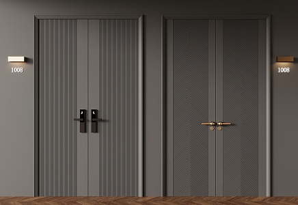 Modern double door 3d model