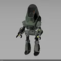 Green Sci Fi Robotic Character With Biomechanical Design Transparent Cockpit And Metallic Body