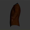 Classic brown leather jacket with green collar and stylish stitching design details