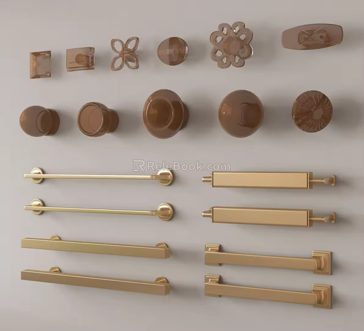 Modern Handle Cabinet Door Handle Button Handle 3d model
