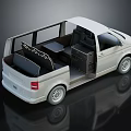 White Commercial Van With Open Doors And Interior Storage Compartments 3d model