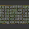 Natural Landscape Featuring Gray And Green Pebbles Arranged On Square Mat